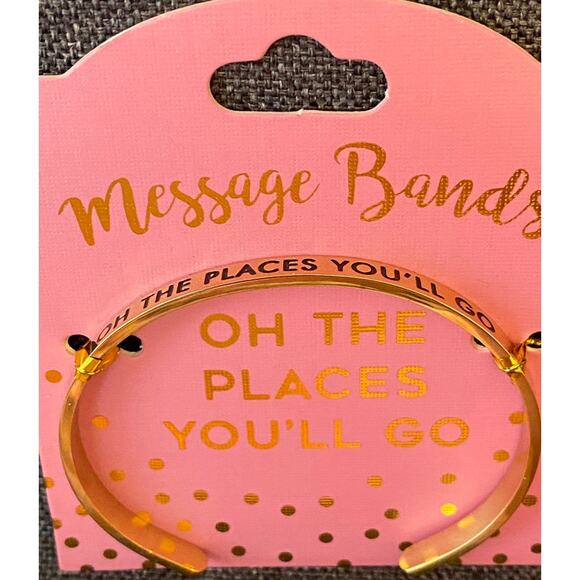 OH THE PLACES YOU’LL GO Stamped Message Band Bracelet Band - Picture 2 of 3